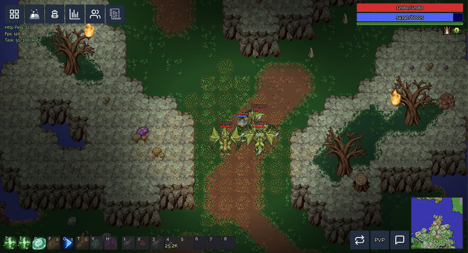 Spell effects in a crowded fight